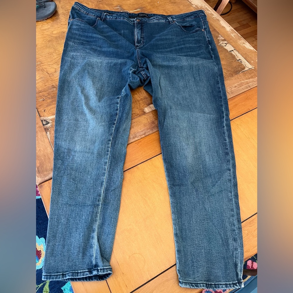 Universal Standard Seine mid rise skinny 32” jeans - distressed blue
